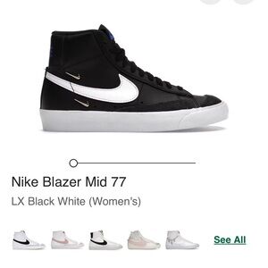 Nike Women’s Black High-Top Sneakers Gold Logo Charms Size 11